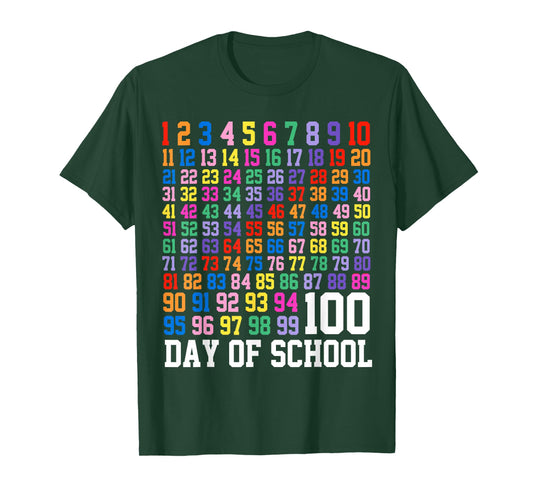 100th Day of School Teacher Student 100 Days Math Numbers T-Shirt