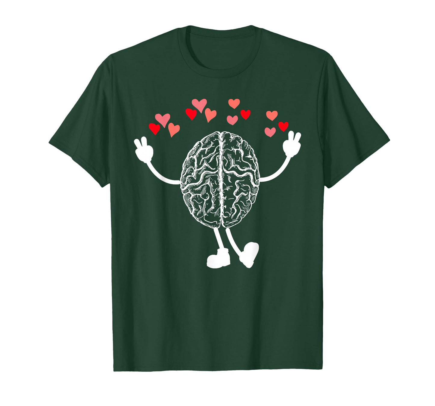 Funny Anatomy Brain Heart Valentines Neuro Nurse Neurologist T-Shirt