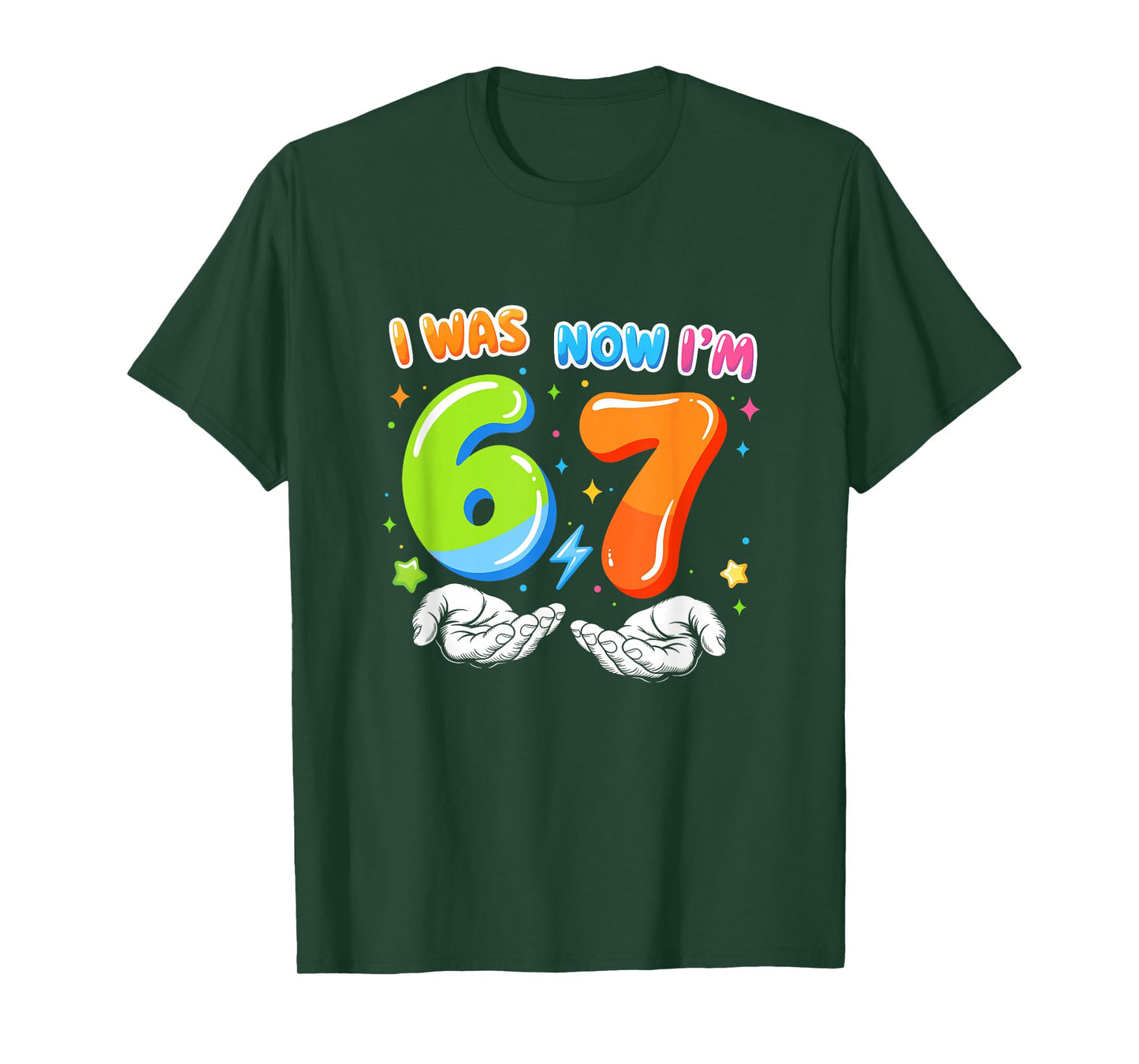 Six Seven Meme Funny 7 Year Old Birthday was 6 Now I'm 7 T-Shirt
