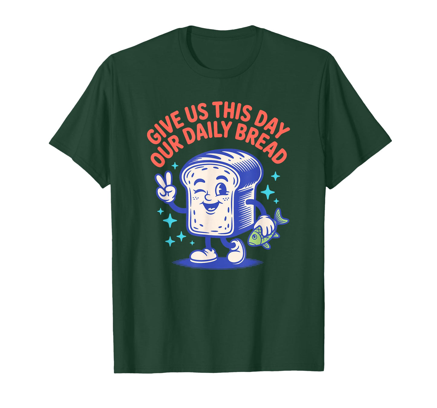 Give Us This Day Our Daily Bread Retro Cartoon T-Shirt