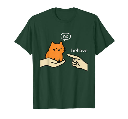 Behave No Funny Dishonest Liar Orange Cat Meme Cartoon T-Shirt