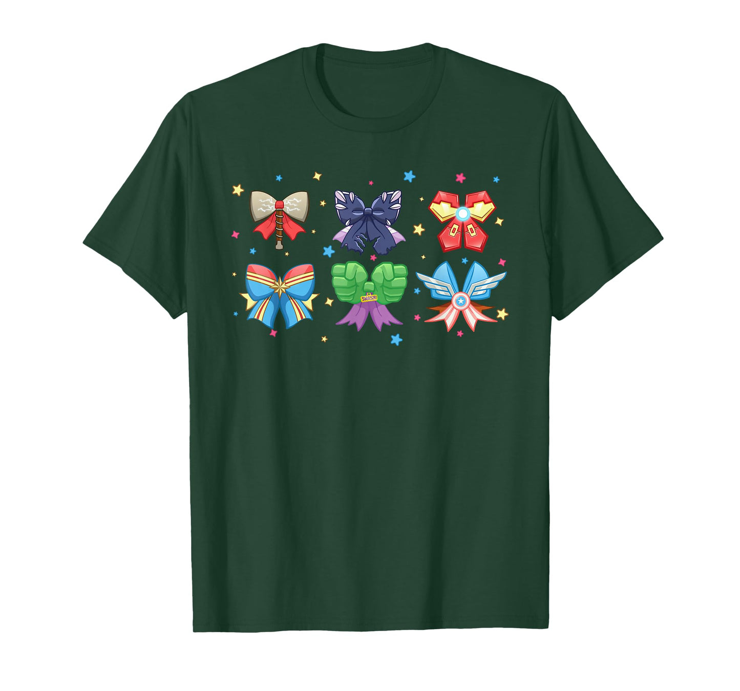 Marvel Avengers Team Coquette Style Cute Fashion Bows T-Shirt