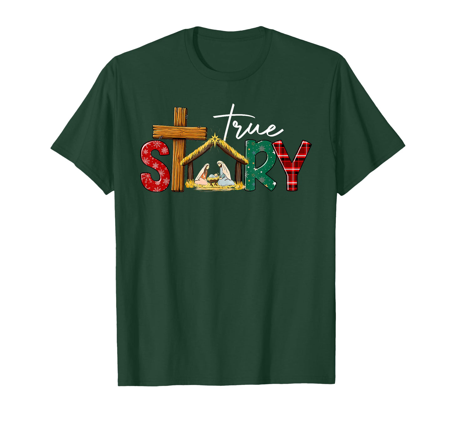 True Story Nativity Christmas Jesus Xmas Catholic Christian T-Shirt