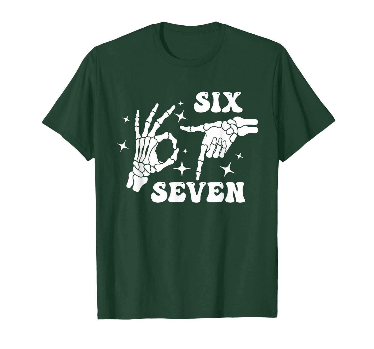 Funny Six Seven 67 Meme Gen Alpha Skeleton Hands T-Shirt