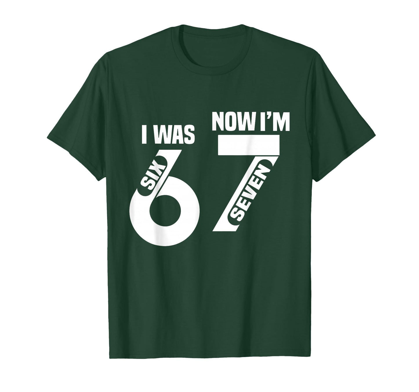 7 Year Old Birthday i was 6 Now I'm 7 67 Funny for Kids T-Shirt