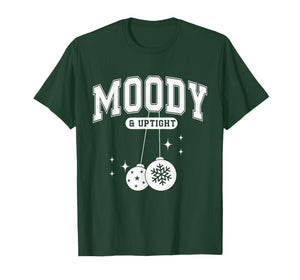 Moody and Uptight Merry and Bright Christmas Couple Pajama T-Shirt
