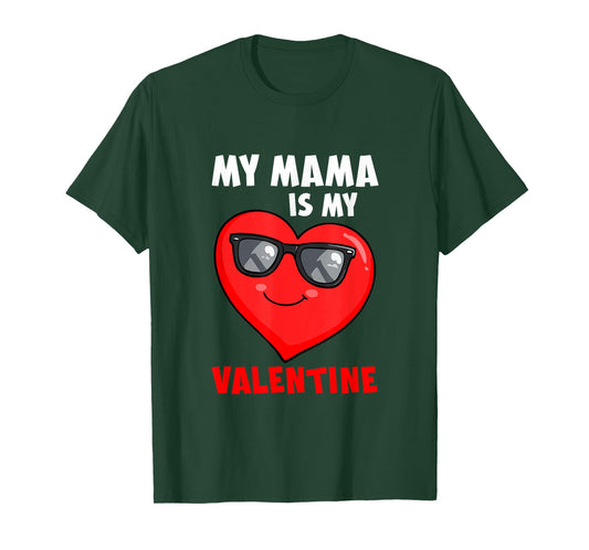 My Mama is My Valentine Heart Sunglasses Boys Proud Family T-Shirt