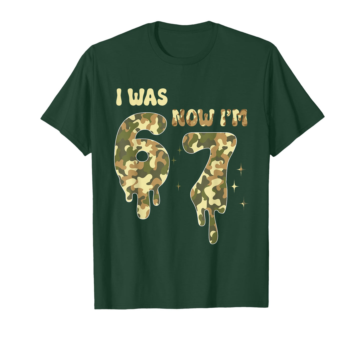 Retro I was 6 Now I'm 7 Camo 67 Ice Cream Drip Baseball Gift T-Shirt