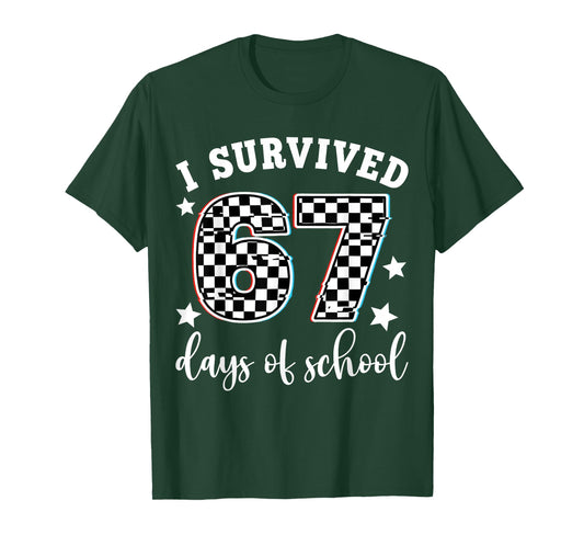 I Survived 67 Days of School Funny 67 Teachers Students Meme T-Shirt