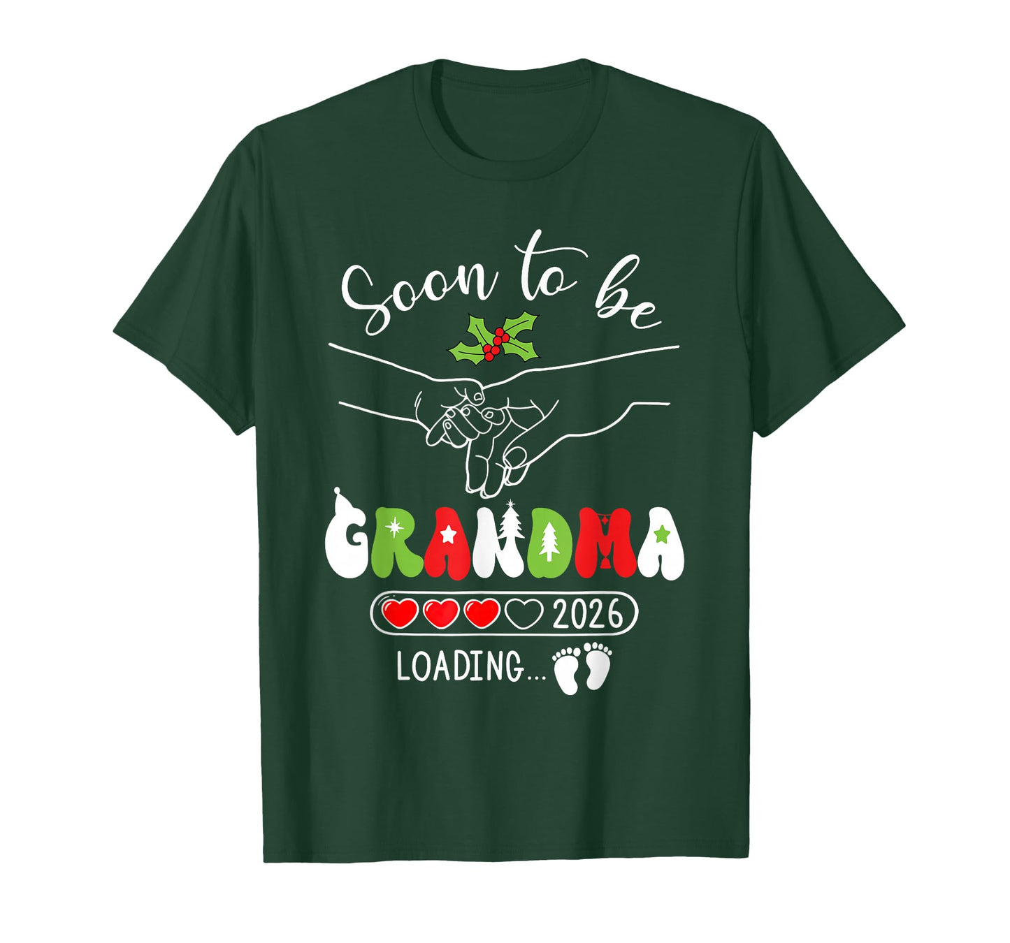 Soon to Be Grandma 2026 Pregnancy Announcement Christmas T-Shirt