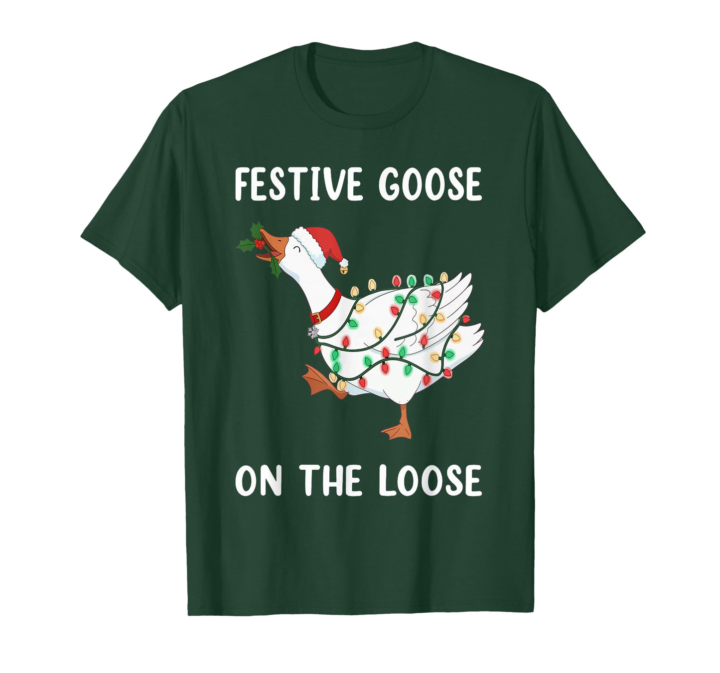 Vintage Funny Festive Goose on The Loose Christmas Humor T-Shirt