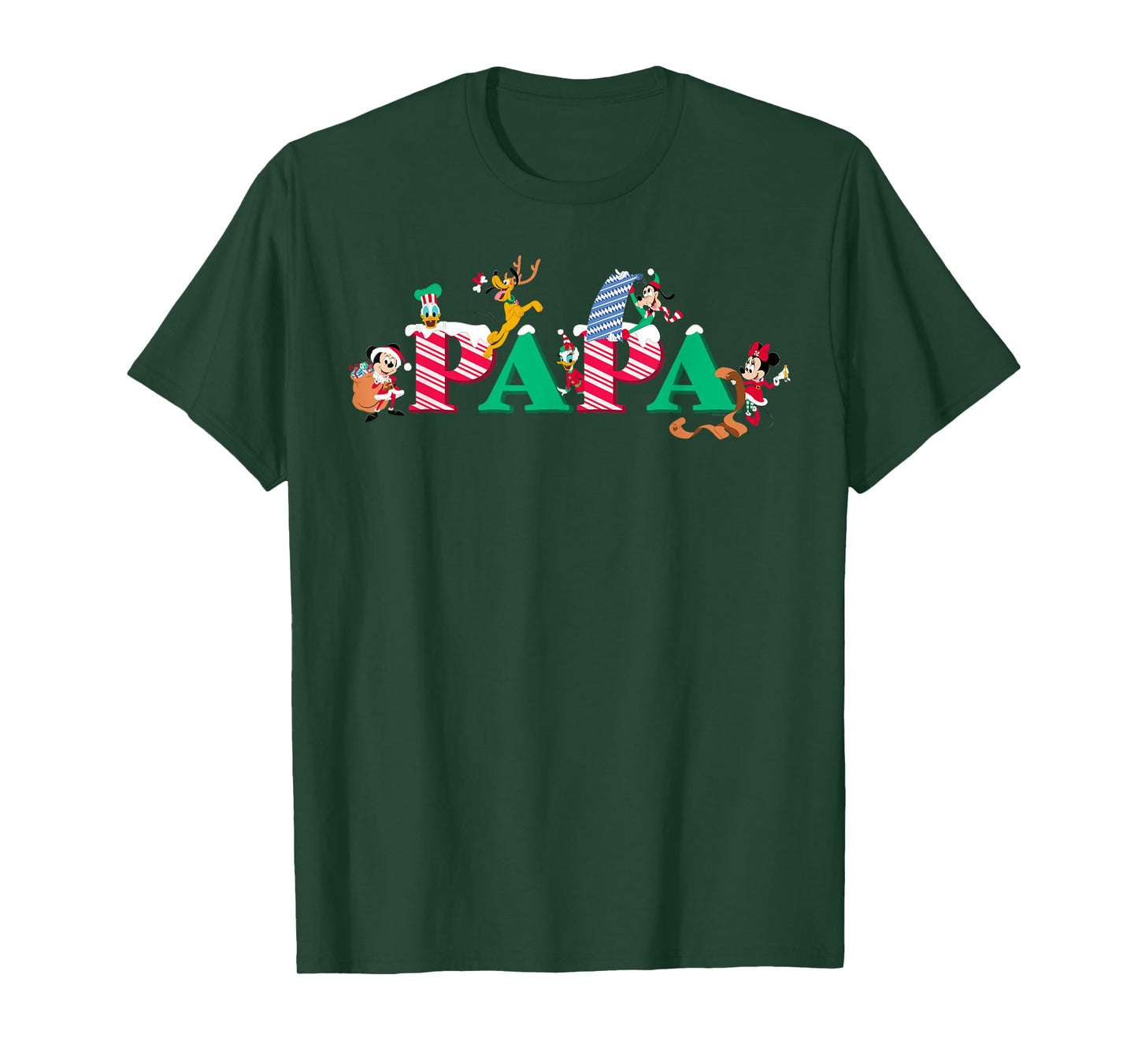 Disney Papa Candy Cane Holiday Christmas Family Trip Gift T-Shirt