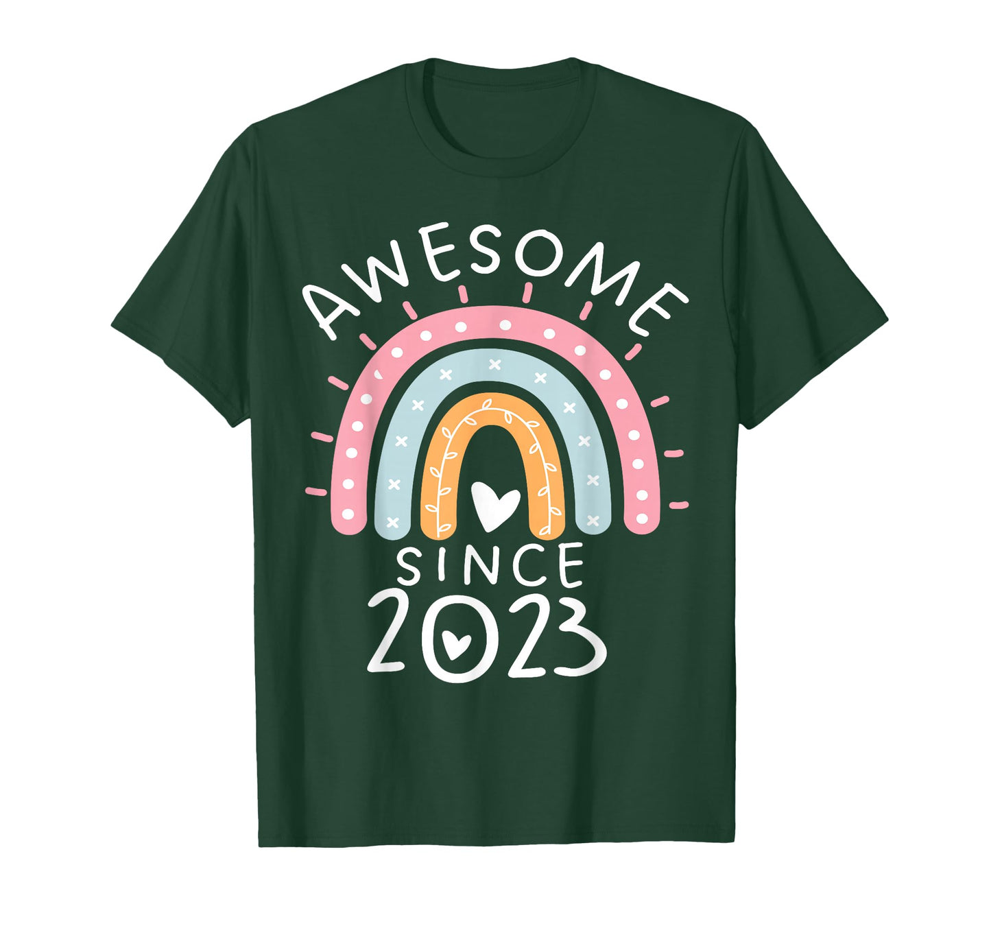 Awesome Since 2023 3rd Birthday Rainbow Girls Born in 2023 T-Shirt