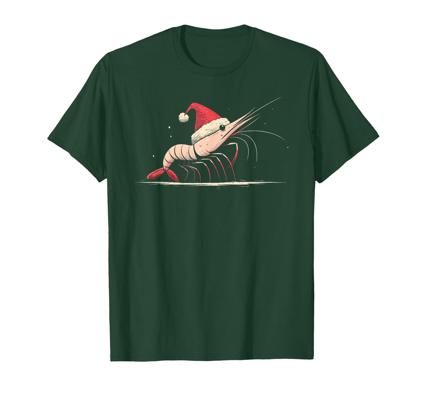 Funny Shrimp Christmas Graphics Animal Lights Lover T-Shirt
