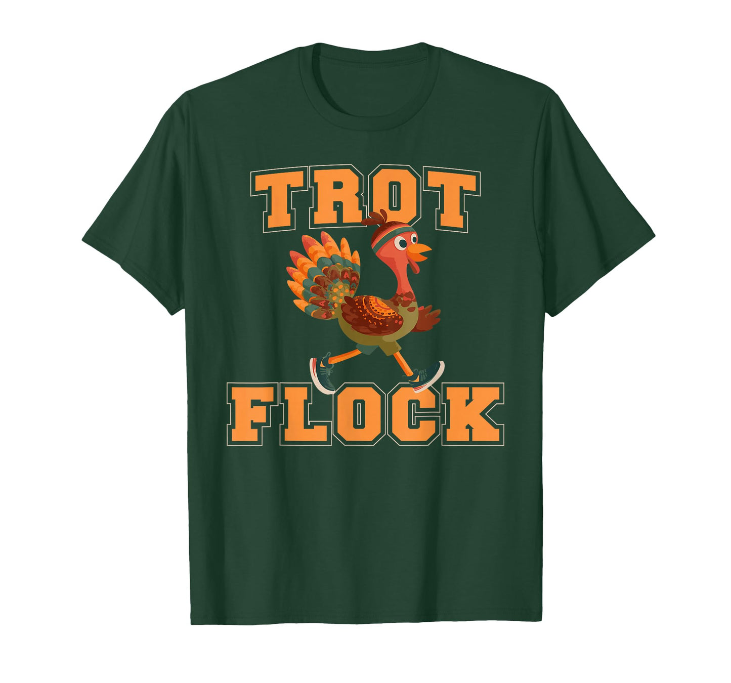 Turkey Trot Flock Thanksgiving 5k 10k Group Running Costume T-Shirt