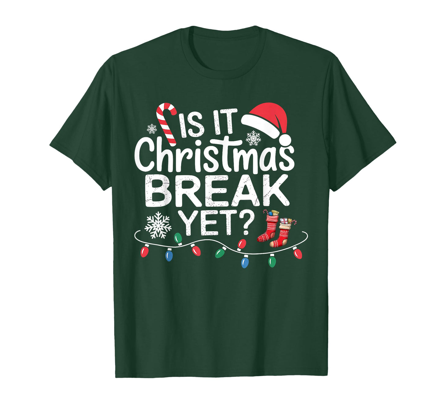 is It Christmas Break Yet Santa Xmas Holiday Teacher Women T-Shirt