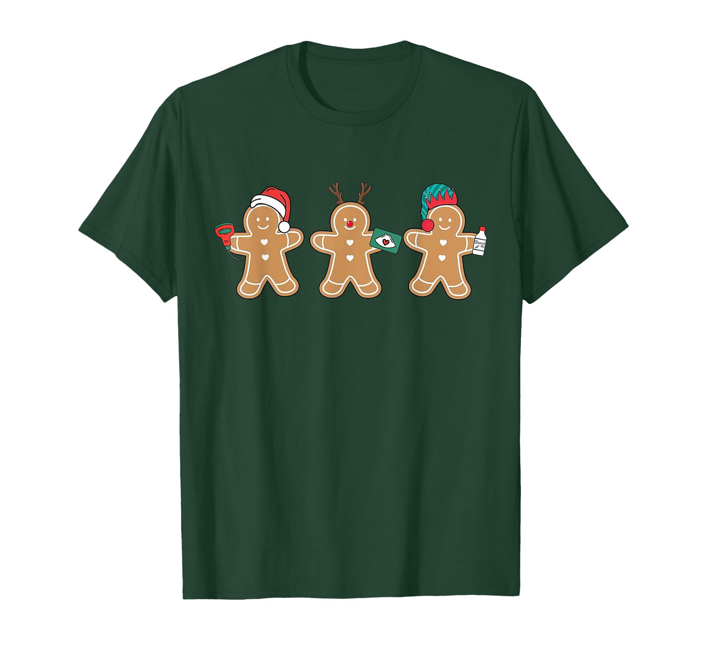 Sonographer Gingerbread Ultrasound Tech Christmas MFM Nurse T-Shirt