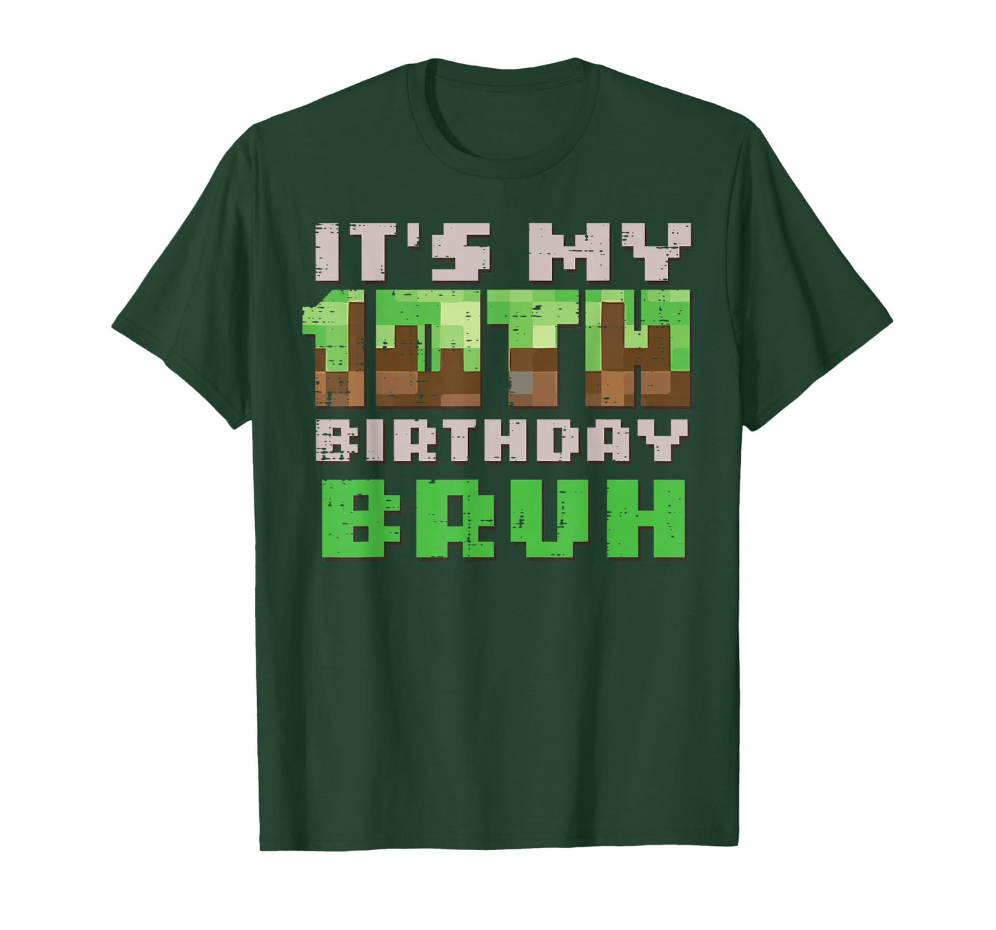 Its My 10th Birthday Bruh Pixel Gamer Gaming Bday Boys Kids T-Shirt