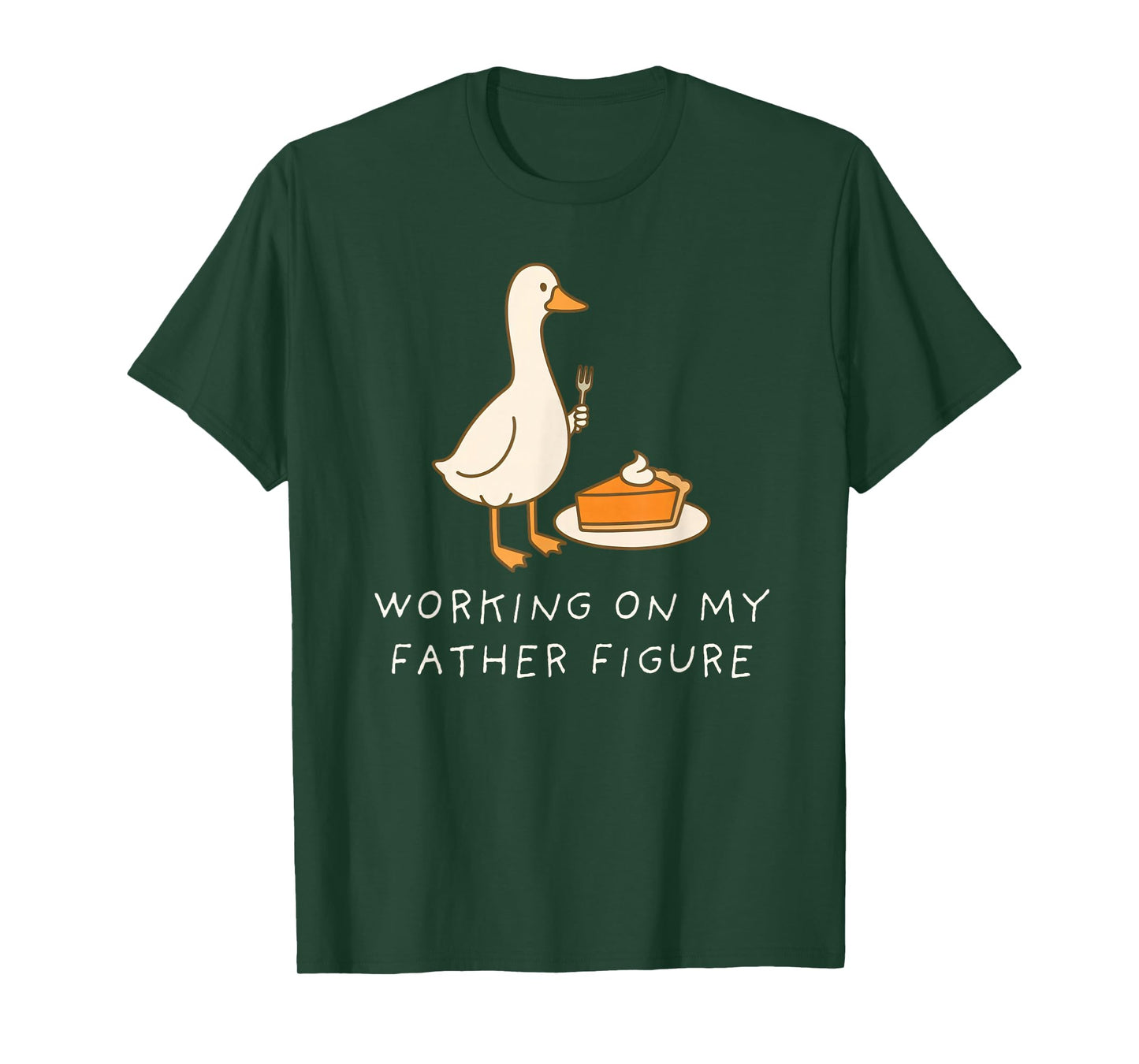 Goose Eating Pie for Two Couple Working On My Father Figure T-Shirt