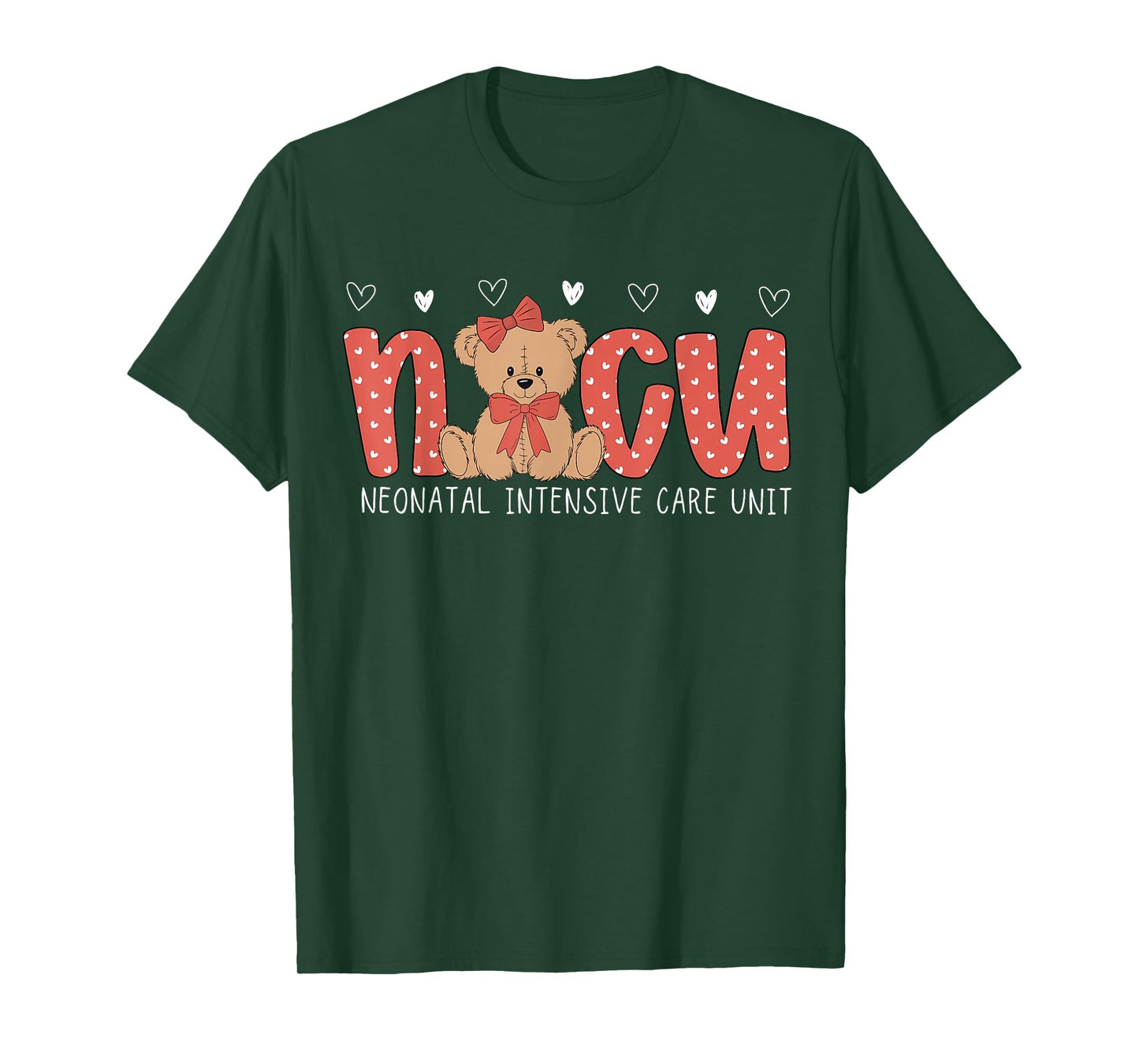 NICU Valentine Nurse Cute Bear Neonatal Intensive Care Unit T-Shirt