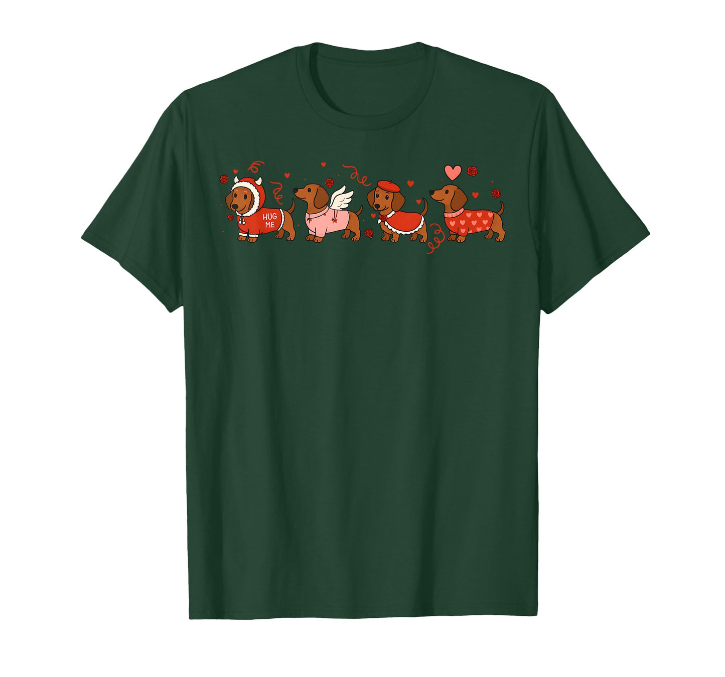 Valentine Dachshund Angels Love Dogs Mom Girl Women T-Shirt