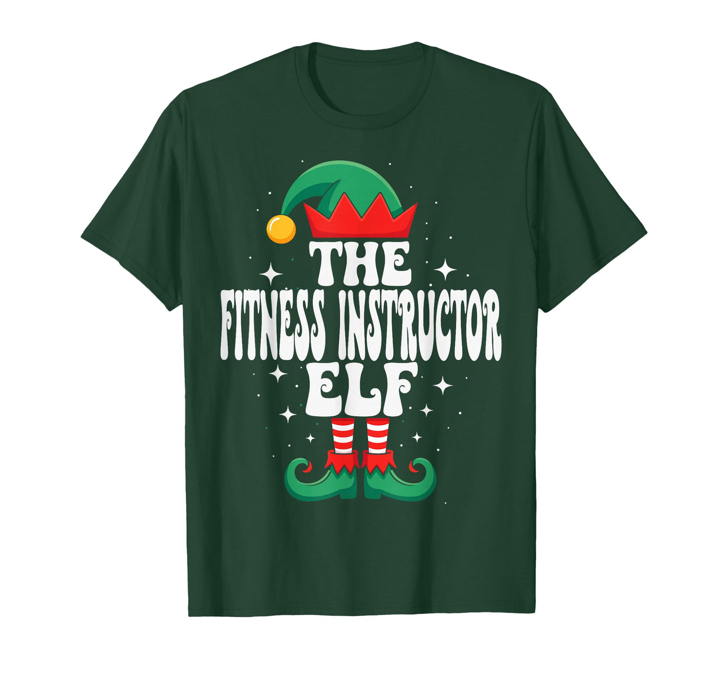 The Fitness Instructor Elf Funny Christmas Matching Family T-Shirt