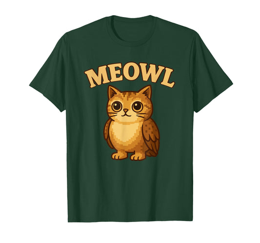 Cat Owl Funny Cursed Internet Trendy Meme T-Shirt