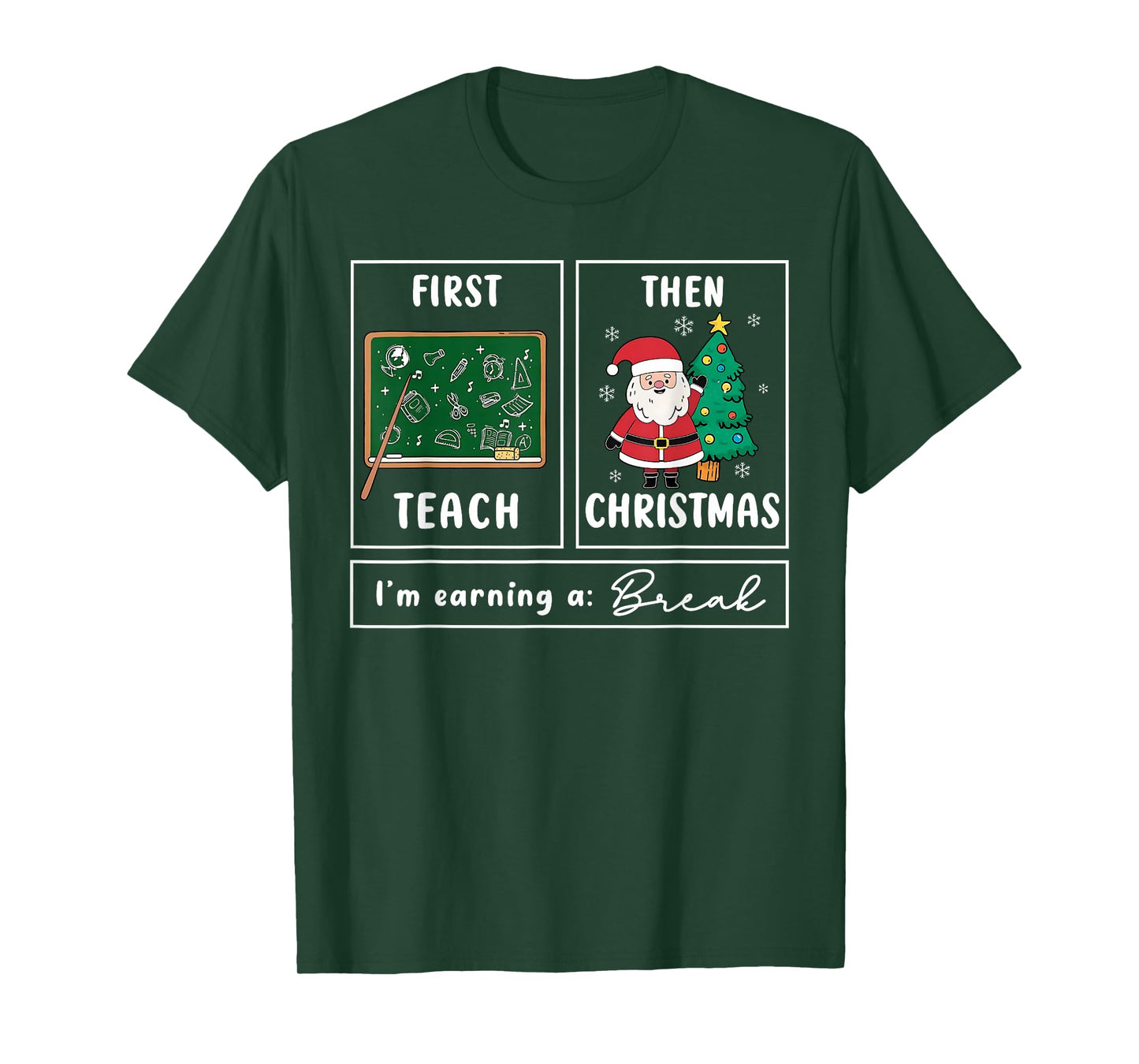 First Teach Then Celebrate Christmas Teacher Winter Break T-Shirt