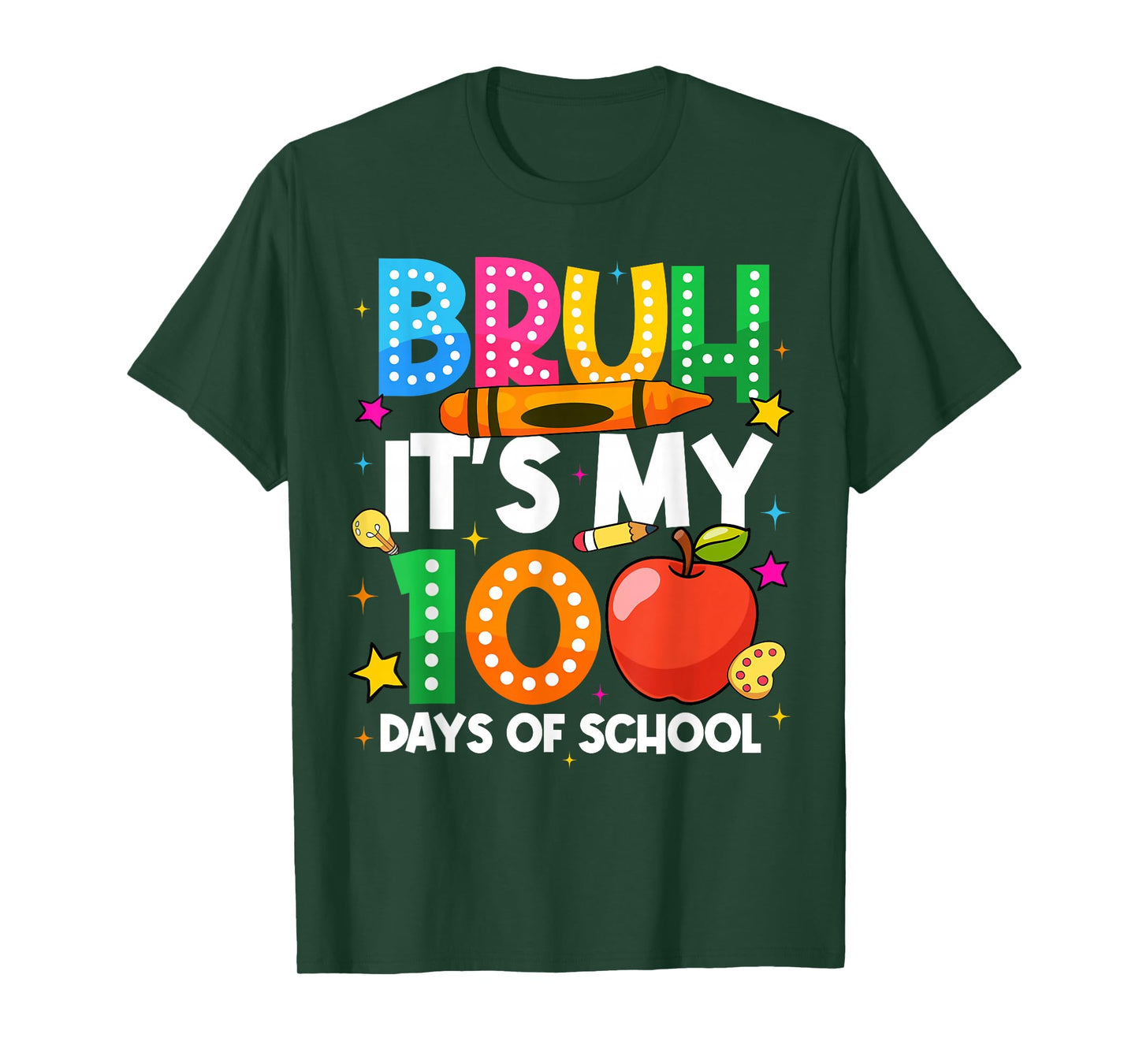 100 Days of School Bruh Its My 100 Days Funny Boys Kids T-Shirt