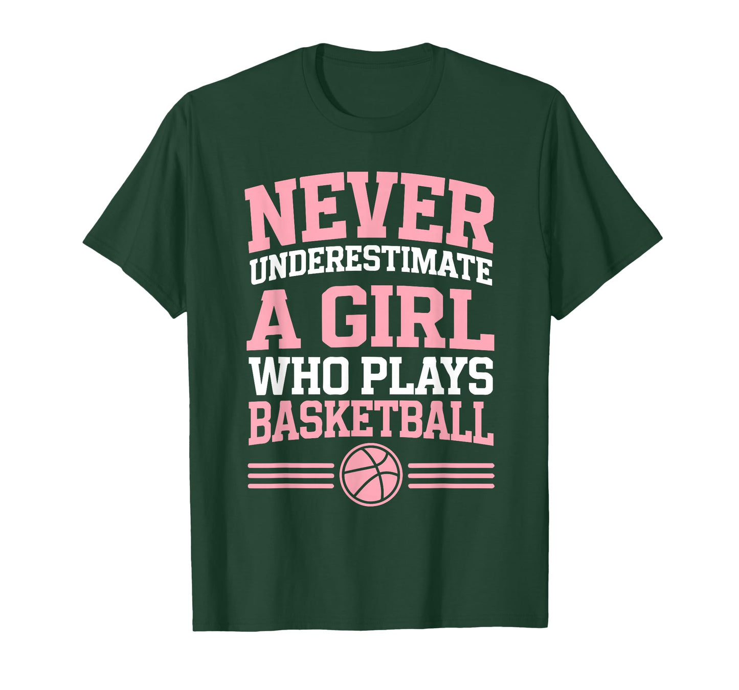 Never Underestimate A Girl who Plays Basketball T-Shirt