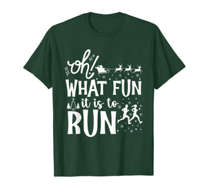Oh What Fun It is to Run Christmas Funny Running Athlete T-Shirt