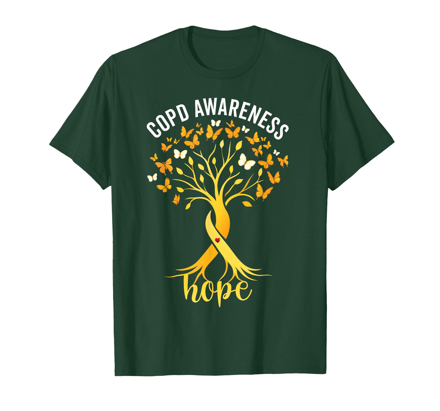 COPD Awareness Orange Ribbon Hope Warrior Lung Health T-Shirt