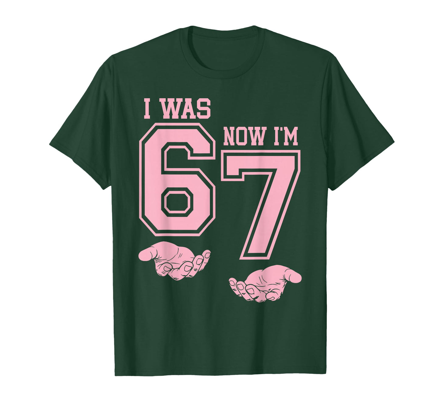 Six Seven Meme 7 Year Old Birthday Shirt was 6 Now I'm 7 T-Shirt