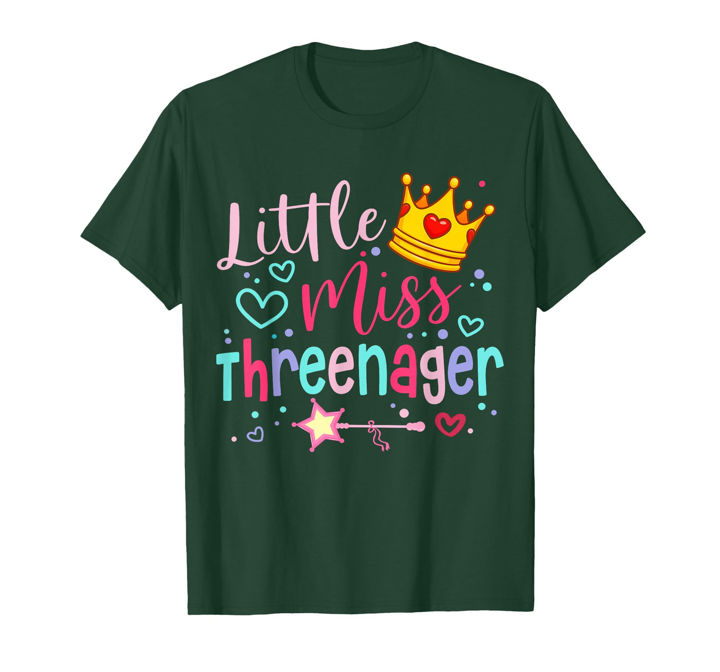 Funny Threenager Happy 3rd Bday Party Gifts 3 Years Old Girl T-Shirt