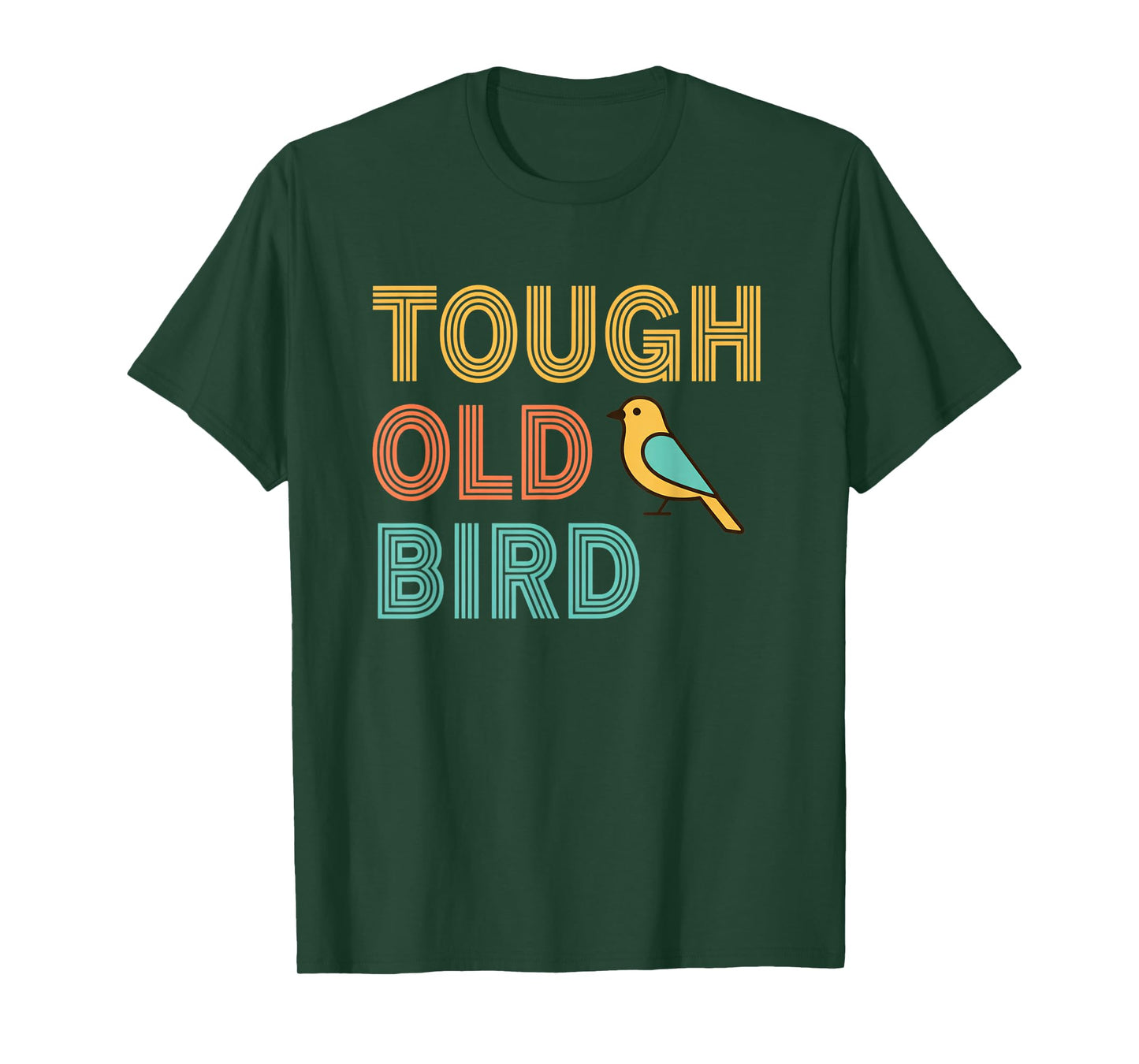 Bird Tough Old Bird Retro Stripe Finch T-Shirt
