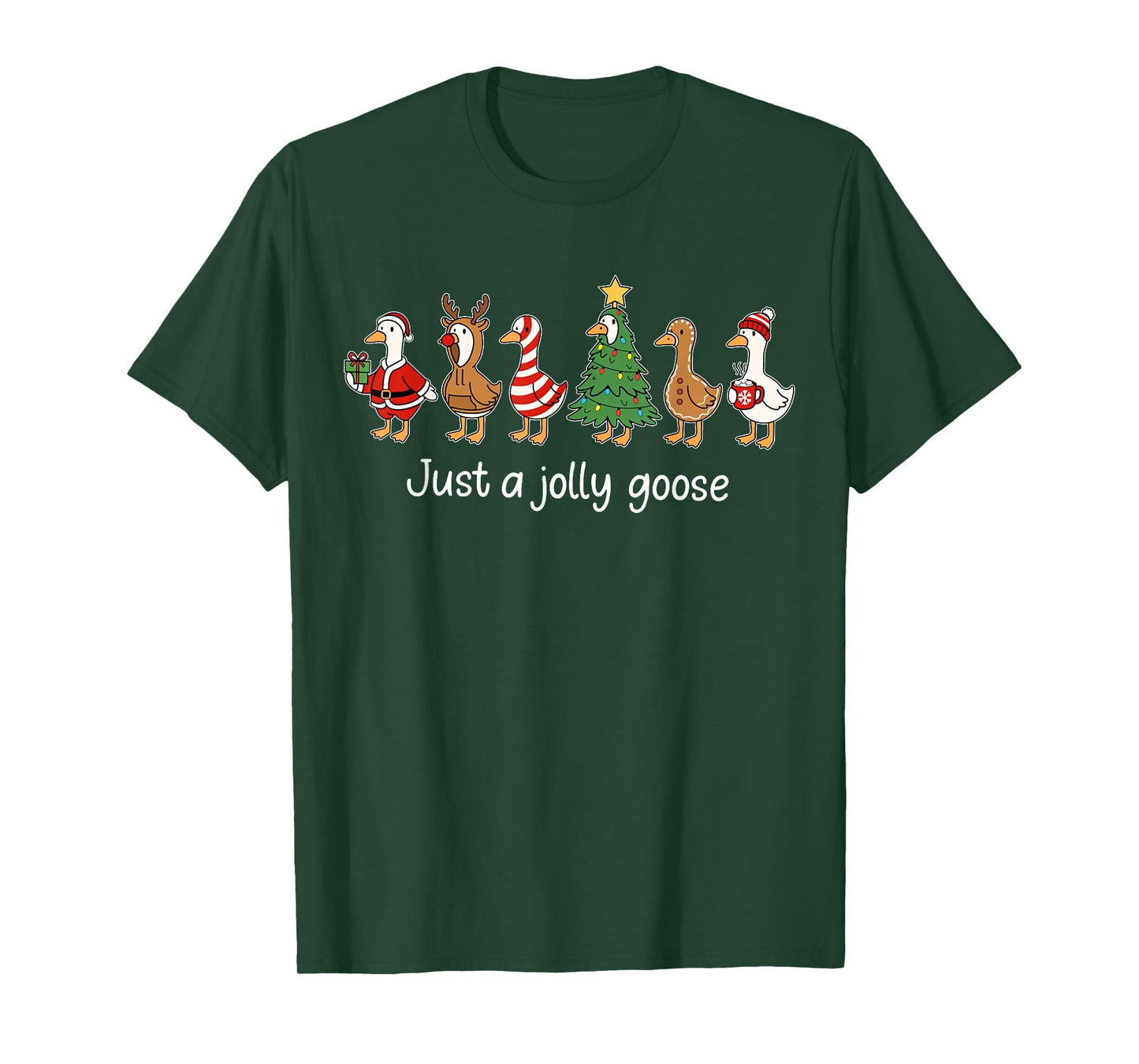 Just A Jolly Goose Funny Merry Goosemas Christmas Xmas T-Shirt