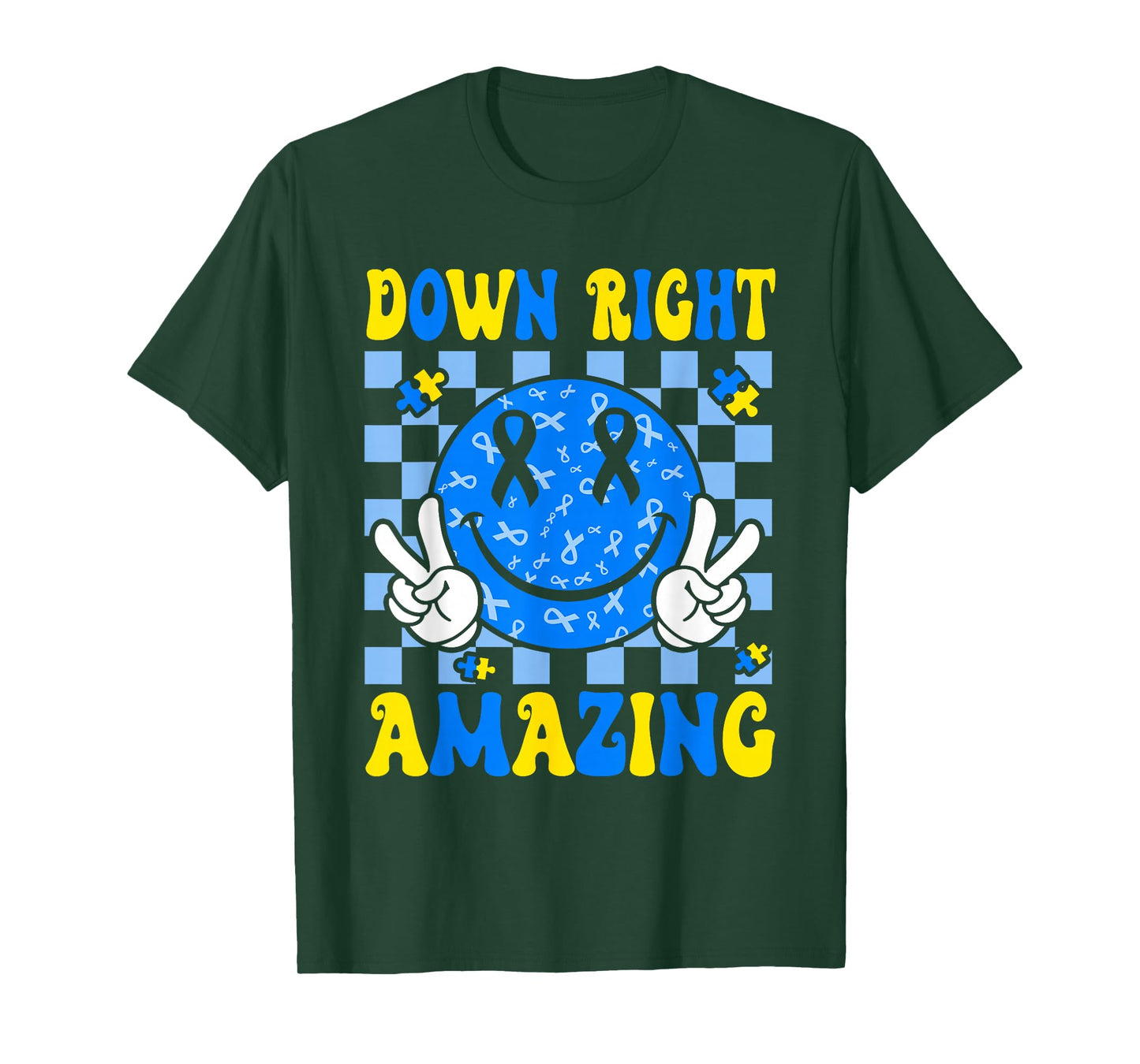 Down Right Amazing Smile Face Down Syndrome Awareness Kids T-Shirt