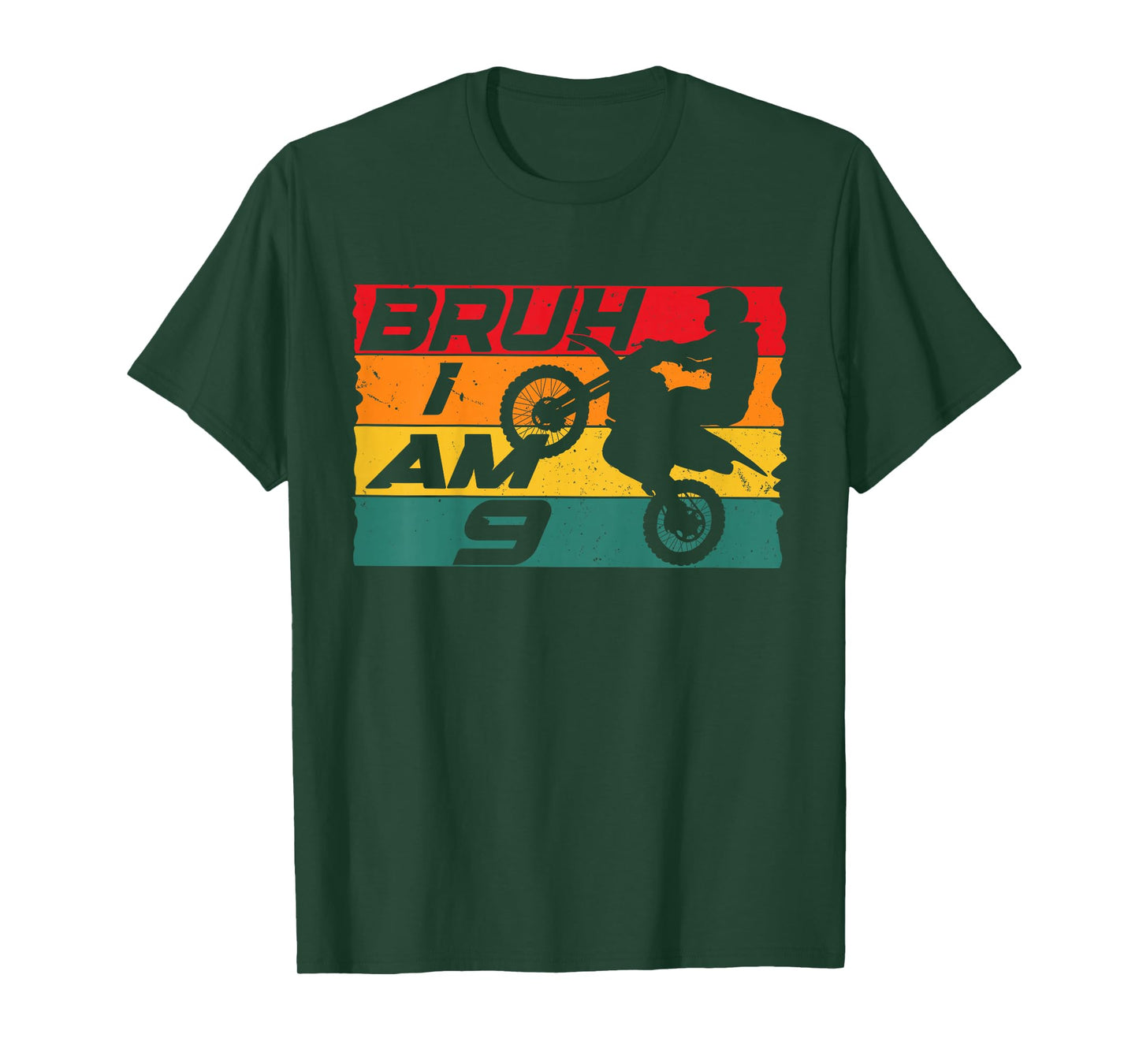 Bruh I'm 9 Motocross 9th Birthday Party Dirt Bike Birthday T-Shirt