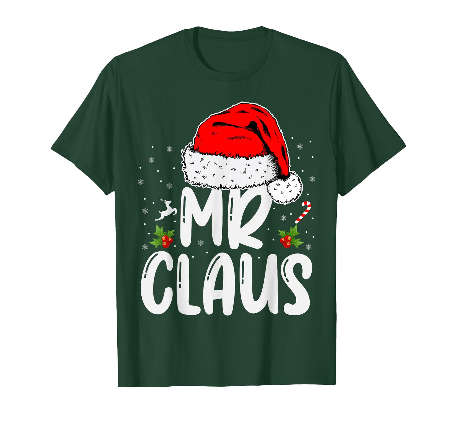 Mr and Mrs Claus Couples Matching Christmas Santa T-Shirt