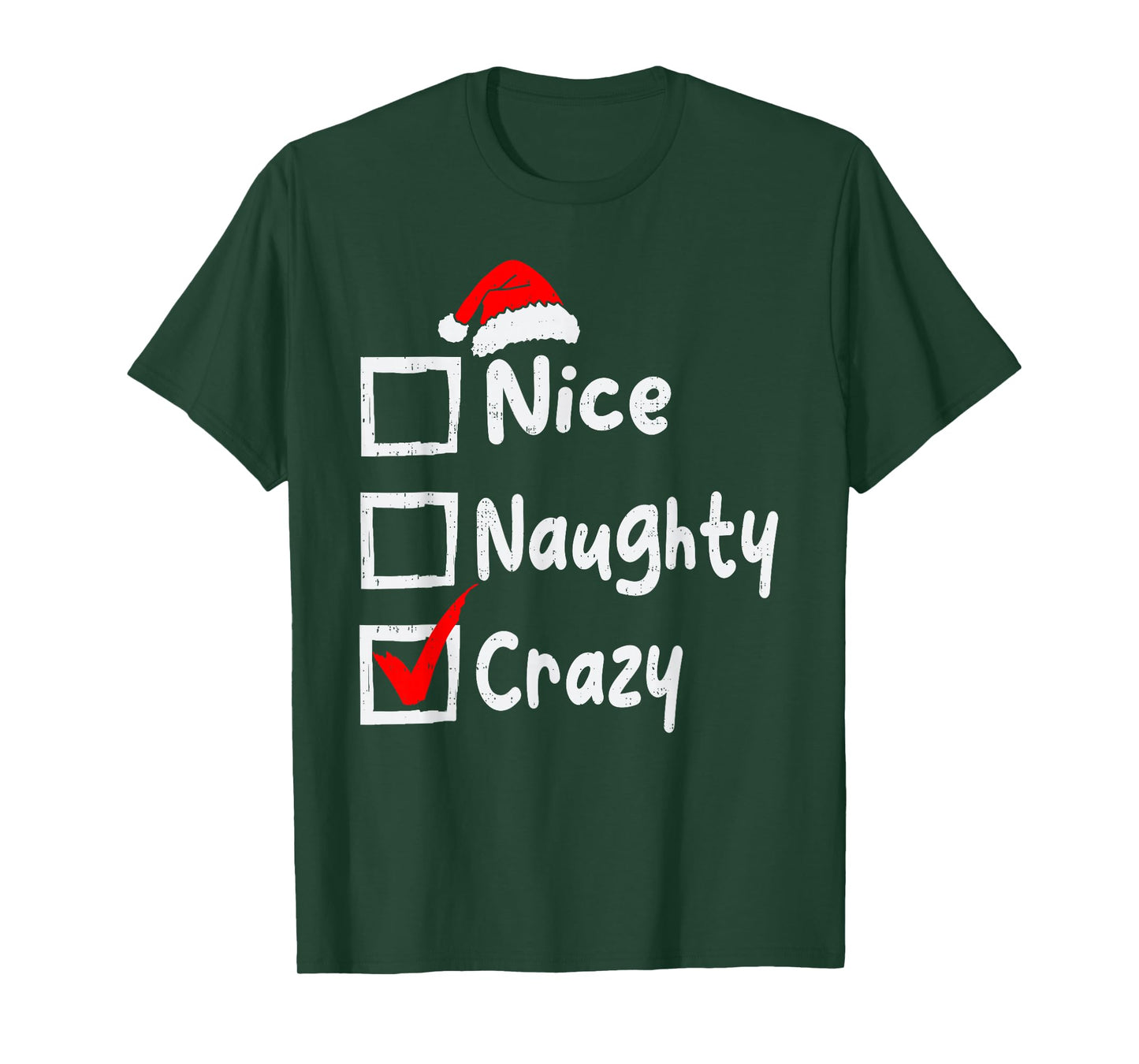 Nice Naughty Crazy Funny Christmas List Family Matching Xmas T-Shirt