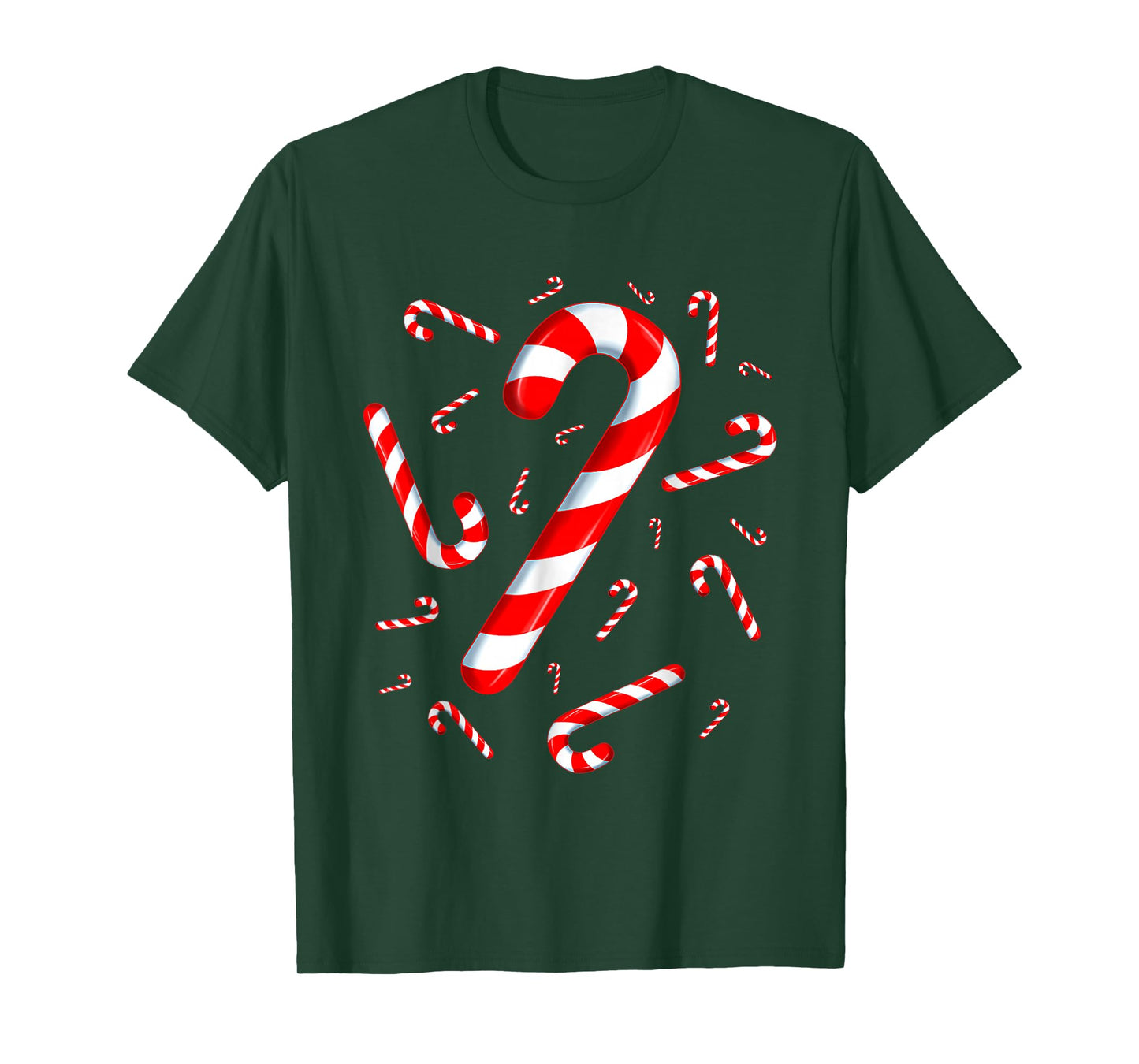 Christmas Candy Cane Santa Xmas Kids Toddler Youth Women Men T-Shirt