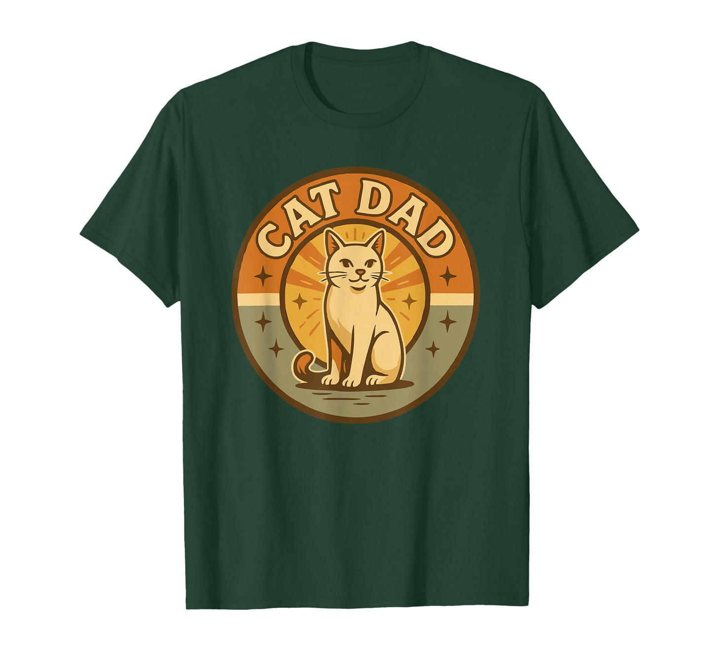 Retro Cat Dad Vintage-Style Feline Lover Graphic T-Shirt