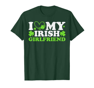St Patricks Day I Love My Irish Girlfriend Heart Men T-Shirt
