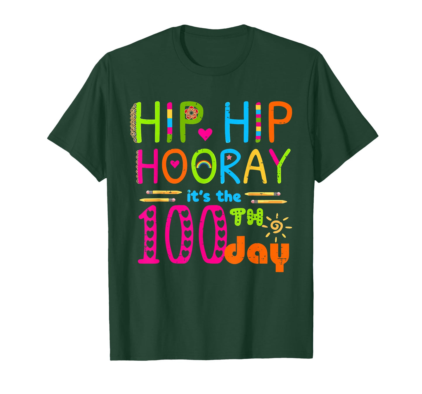 Hip Hip Hooray It's The 100th Day Teacher 100 Days of School T-Shirt