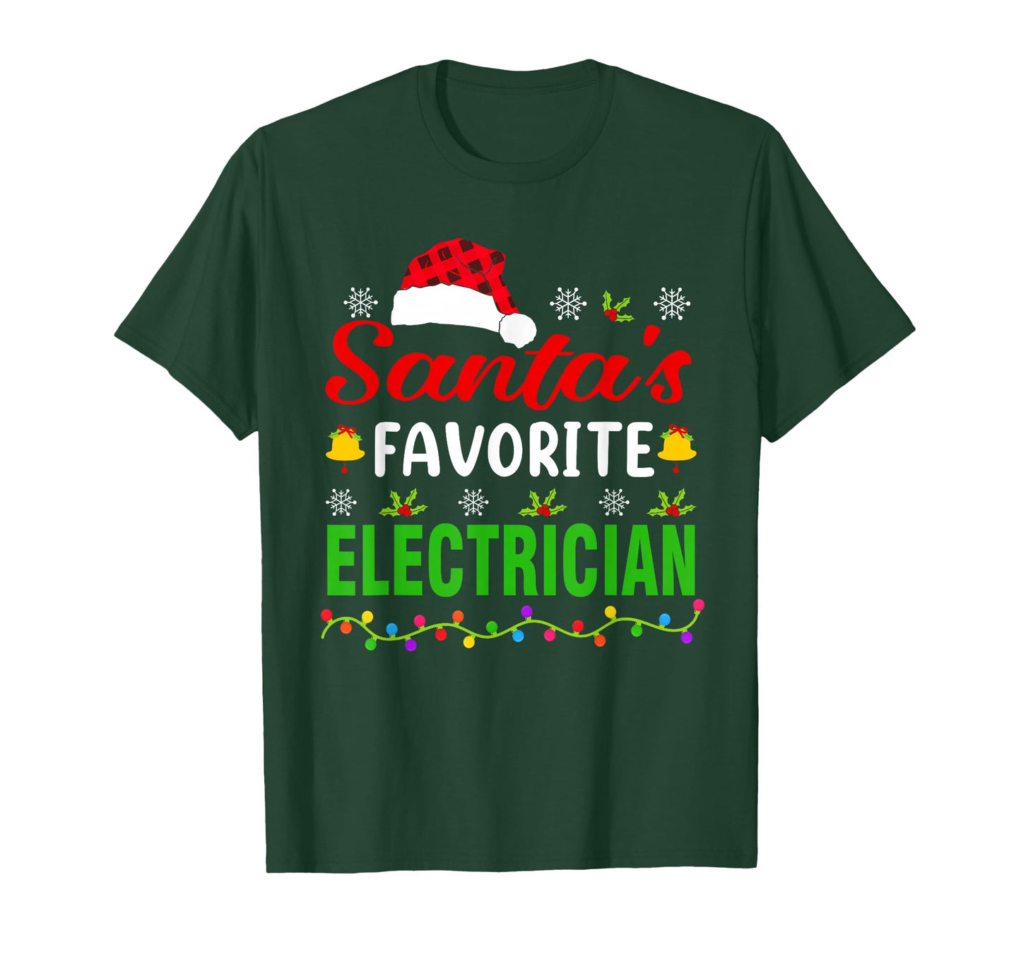Santa's Favorite Electrician Funny Christmas Xmas T-Shirt