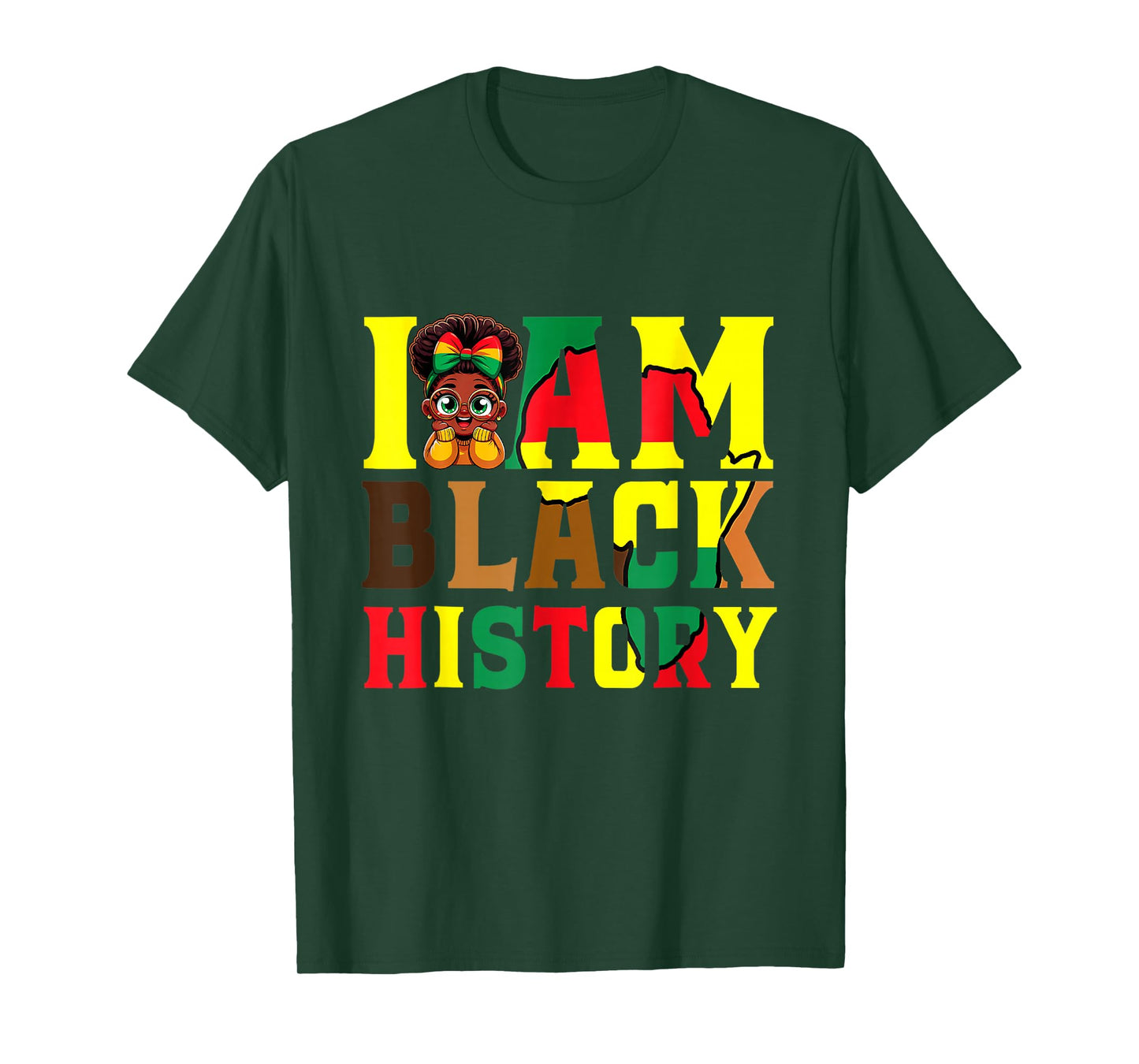 I Am Black History Month African American for Girls Kids T-Shirt