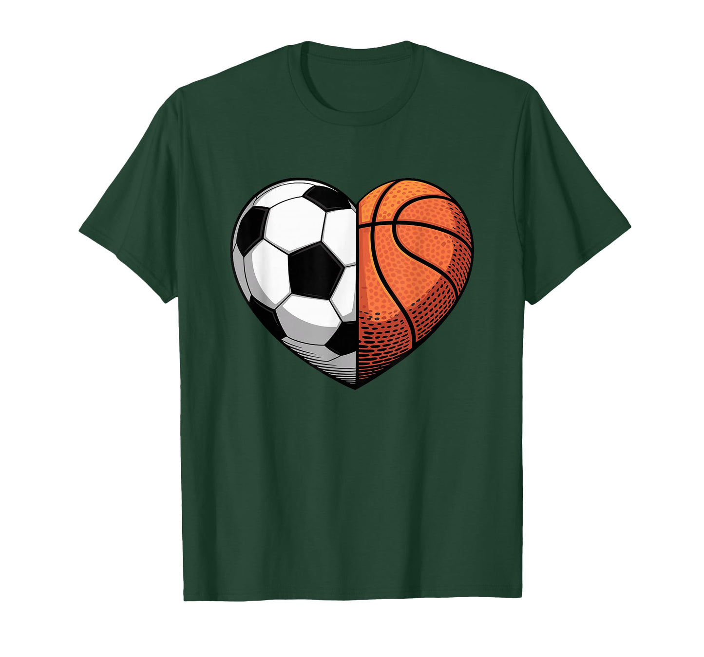 Soccer and Basketball Heart Sports T-Shirt