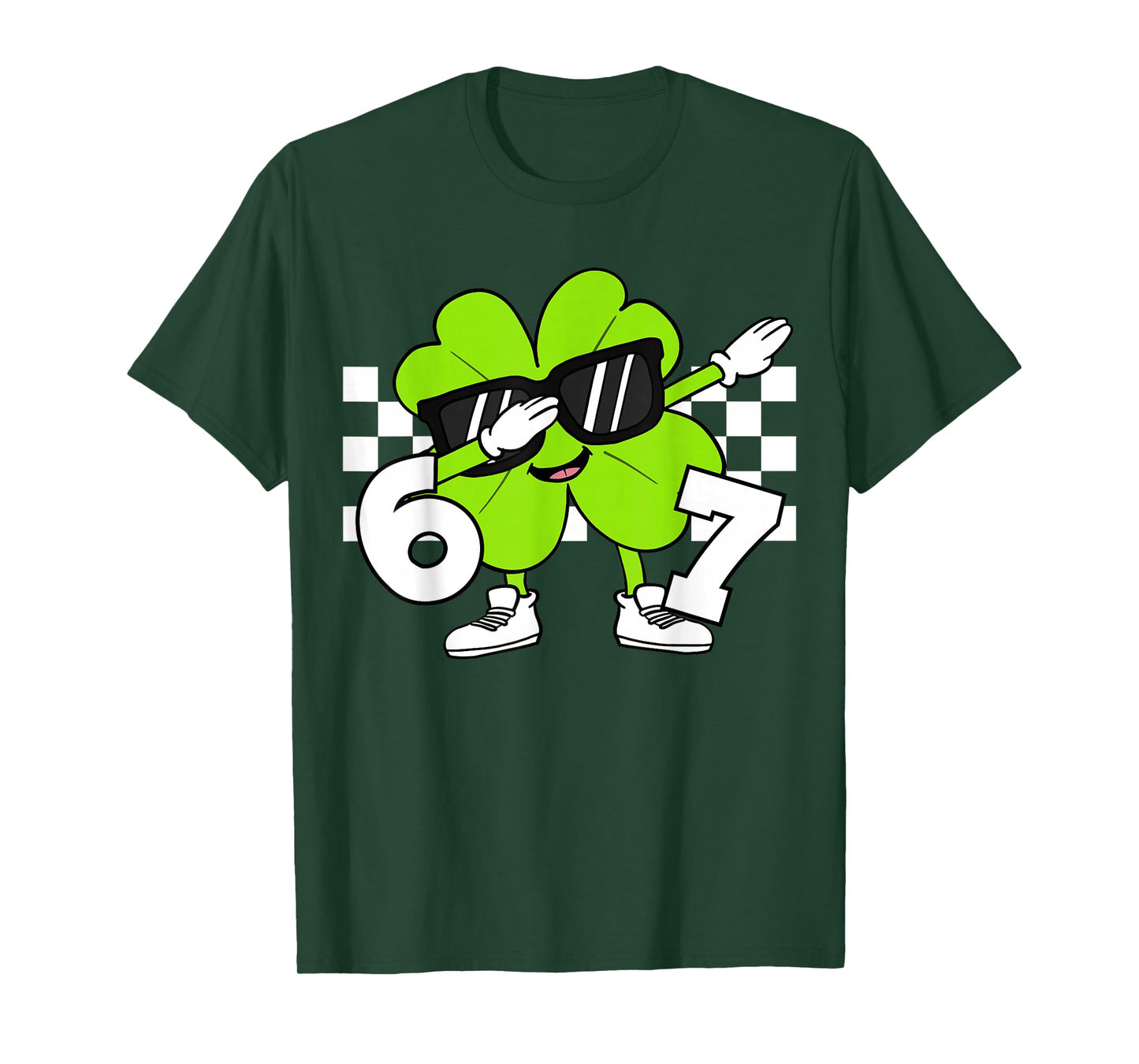 Boys St Patricks Day Dabbing Shamrock Clover 67 Six Seven T-Shirt