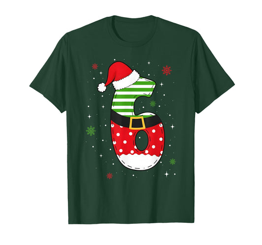 Six Seven Matching 67 Christmas Santa Hat Meme Gen Alpha Z T-Shirt