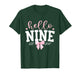 Hello Nine Est 2017 9th Birthday Girl Turning 9 T-Shirt